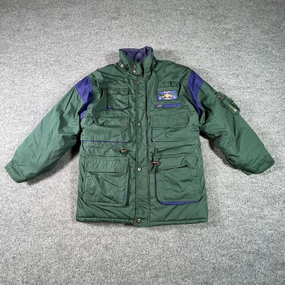 VTG Steep Slopes Aviation Station Jacket Boys L 14/16 Green Hiking Windbreaker